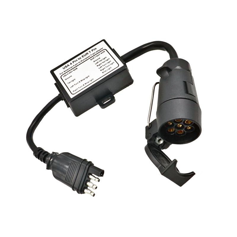 1Pc Portable Trailer Connector Accessories American 4-pin To European 7-pin Adapter Trailer Harness Connection Converter