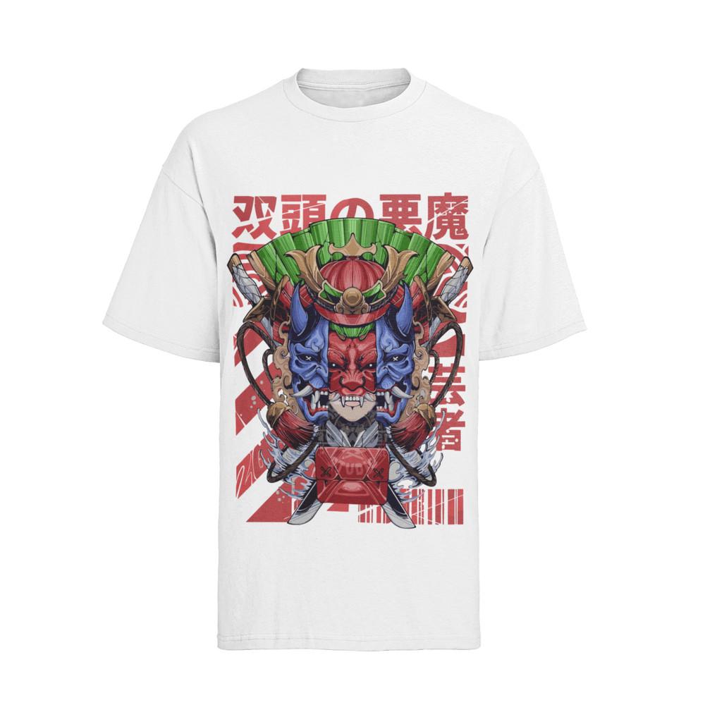 Samurai Maske Doppel Dämon Anime T-Shirt Herren