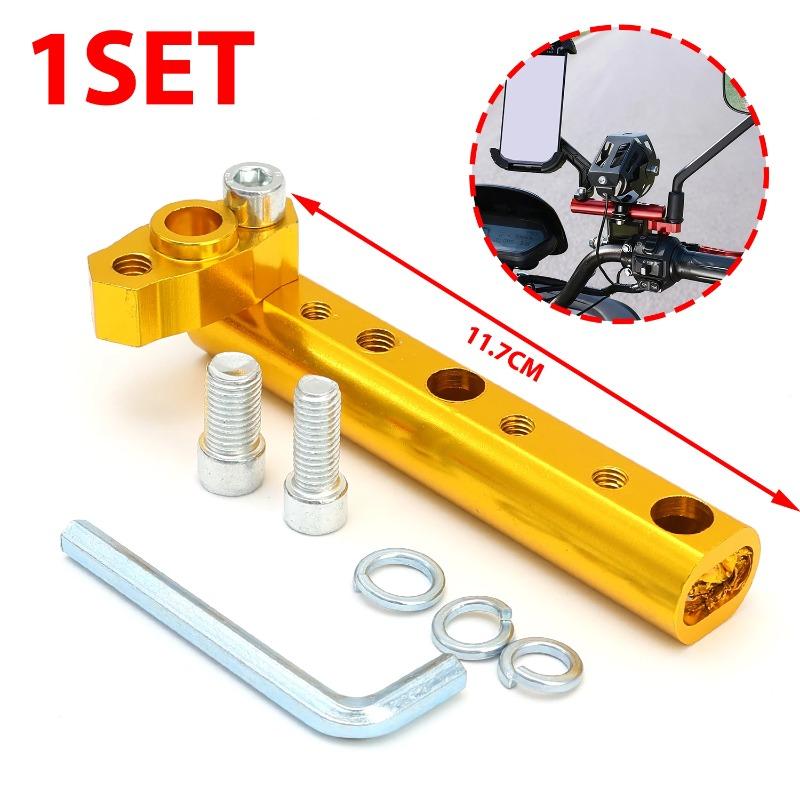 Suporte Extensor Multifuncional de Alumínio para Espelho Retrovisor de Motocicleta, Scooter, ATV, Suporte para Holofote, Suporte para Celular