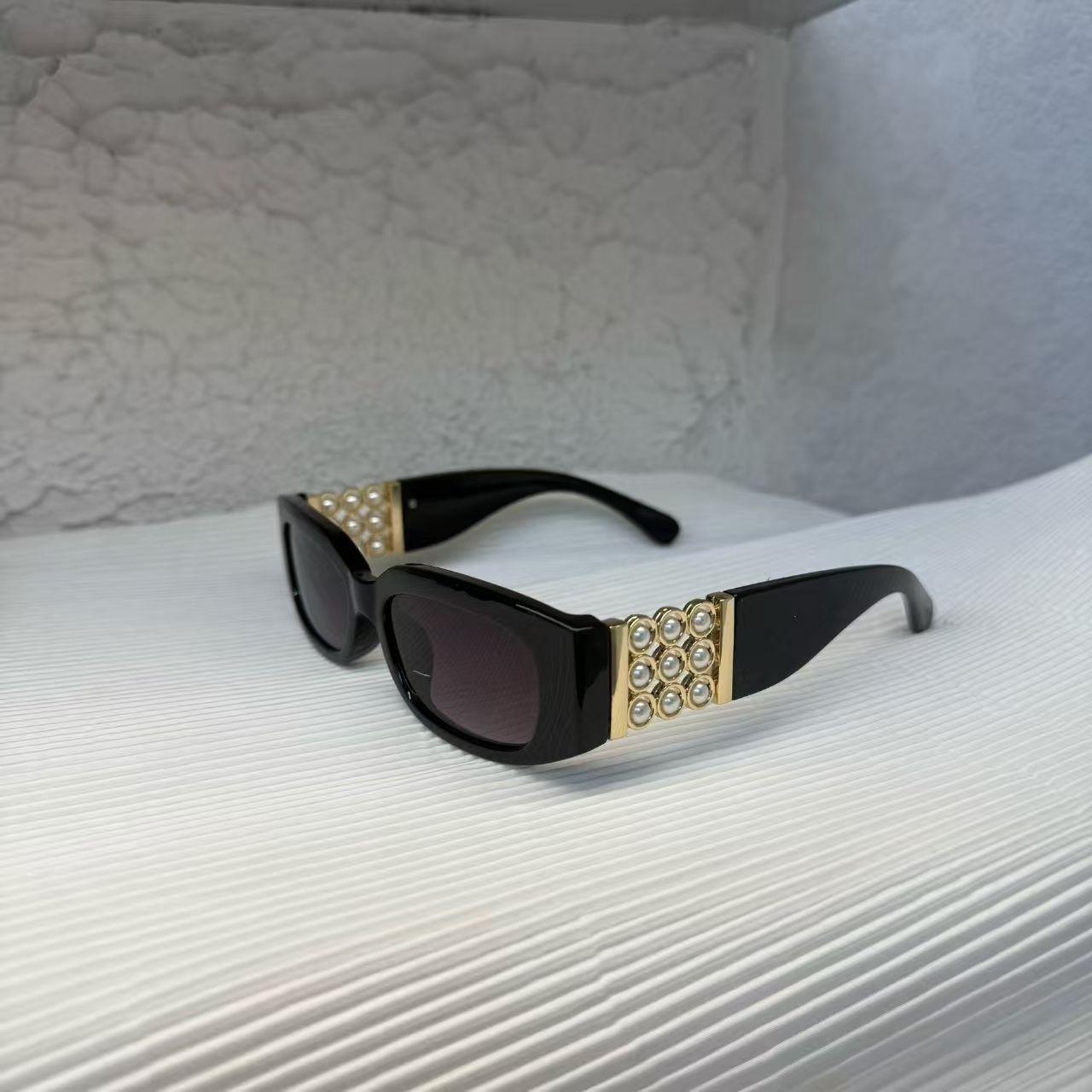 

European American Style Sun Glasses For Woman Pearl Decoration Sunglasses Women Rectangle Shape Women S Sunglass