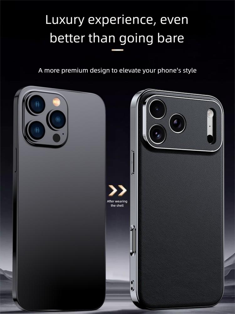 Leather Phone Case for iPhone 17 16 15 14 Pro Max Air 17Pro 16Pro Full Lens Protection Back Cover