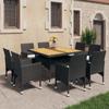 Day and Night - Day and Night Garden Dining Set 9 Pieces PE Rattan and Black Acacia Wood