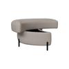 Chenille-Covered Half-Moon Storage Stool with Tray, Padded Seat, Dressing & Shoe Stool and Footrest for Living Room, Entryway & Hallway, Beige