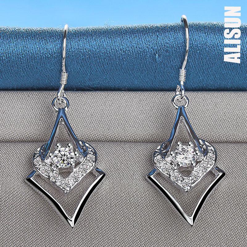 Cercei piercing în formă de inimă, argint 925 AAA, zirconiu, bijuterii de nuntă la modă