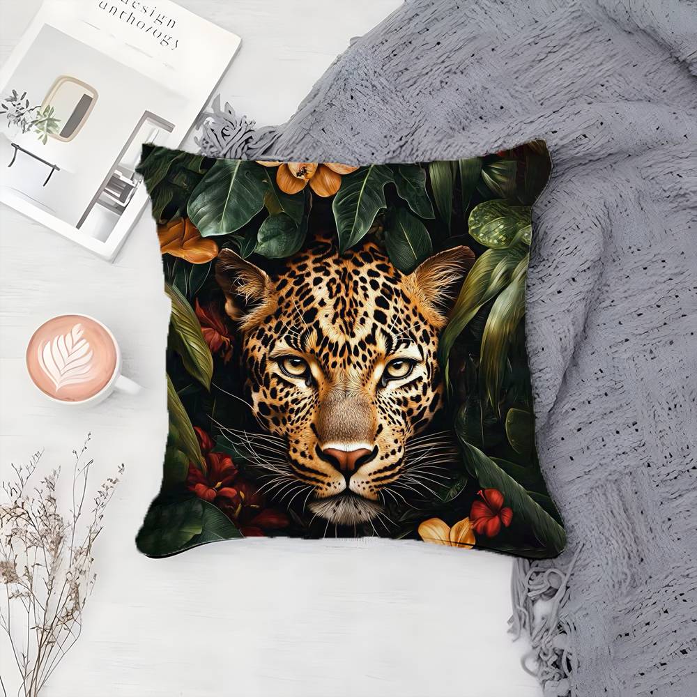 Fashion With Wreath Animals Pillow Case Printing Pillowcase Living Room Sofa Cushion Cover Bedroom Room Decor