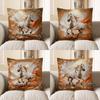 2D Flying White Horse With Ornate Gold Frame Pillow Cover Pattern Cushion Cover Suitable For Sofa Bedroom Car Pillow Cover