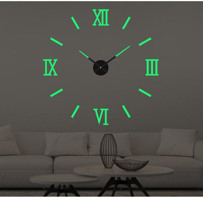 Minimalistické DIY tiché nástěnné hodiny se svítící dekorativní nálepkou