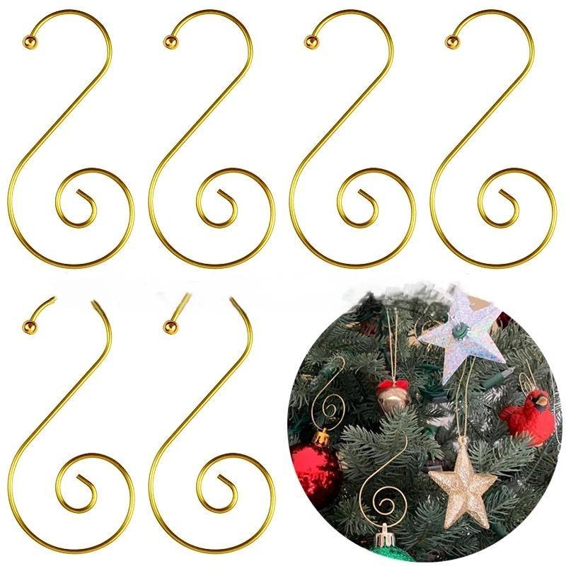 12/20Pcs/Set Party Supplies Christmas Decoration Hanger Hooks Xmas Tree Hook S Shaped Metal Hook