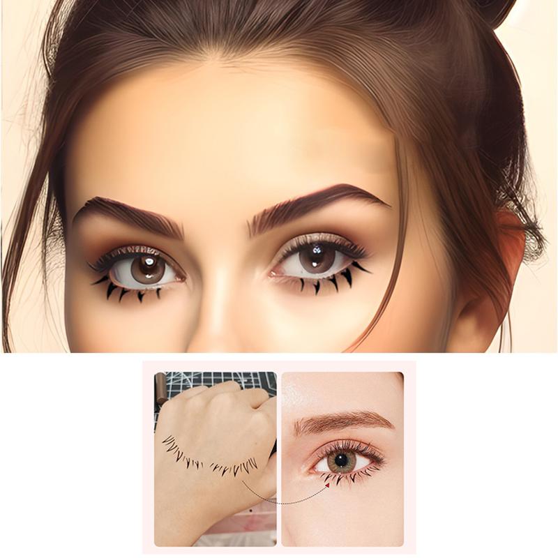 1 Zestaw Pieczątka Pomocnicza do Dolnych Rzęs Eyeliner Szybkoschnący Wodoodporny Czarny Makijaż Oczu