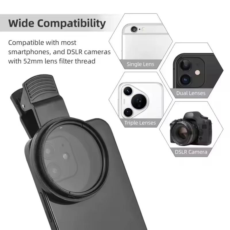 52mm Zirkular Universal Tragbarer Polarisationsfilter Kameraobjektiv CPL Filter Keine Reflexionen für iPhone Samsung Handy Polarisierte Objektive