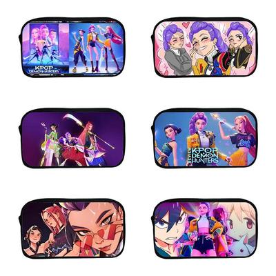 Demon Hunters Pencil Case Storage Bag Cartoon Kpop D-Demon H Girl Pencilcase Pen Bags for Students Desk Accessorie