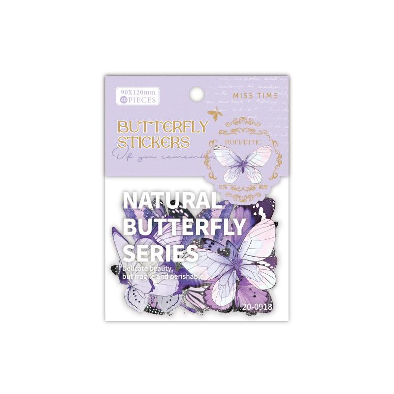 40 Sheets Various Colorful Butterfly Stickers, Dreamy Style Journal Collage, Student DIY Decor Waterproof Stickers