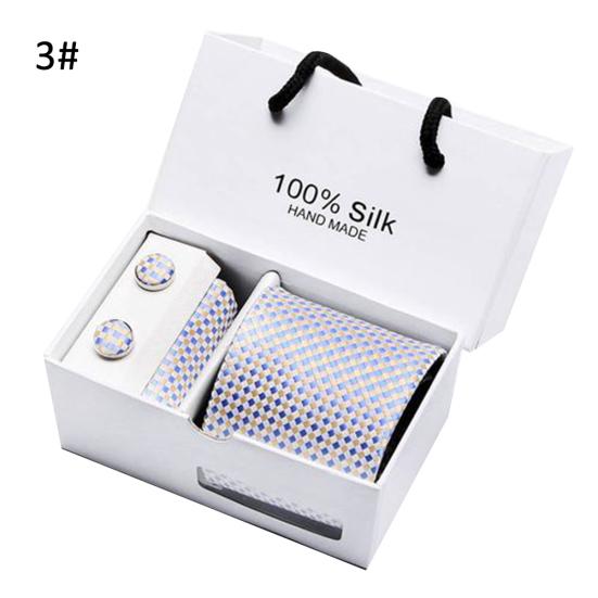 5Pcs Men Handkerchief Cuff Button Necktie Suit Wedding Party Accessories?Gift