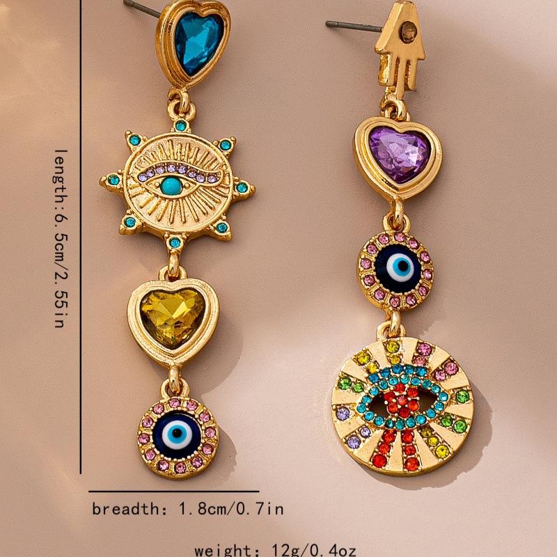 Fashion Retro Niche Exquisite Gem Palace Earrings Light Luxury High-end Heavy Industry Gold Earrings for Women