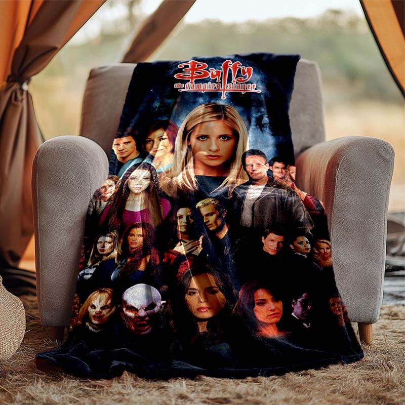 Buffy Flannel Blanket Soft Warm All-Season Throw, Design for Camping, Car Travel, Hiking Sofa, Bed, Office Perfect Gift for Parties