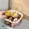Clear Hair Accessories Organizer Storage Box Hair Tie Organizer for Headband Bows Hair Clip Cotton Swab Organization with Lid