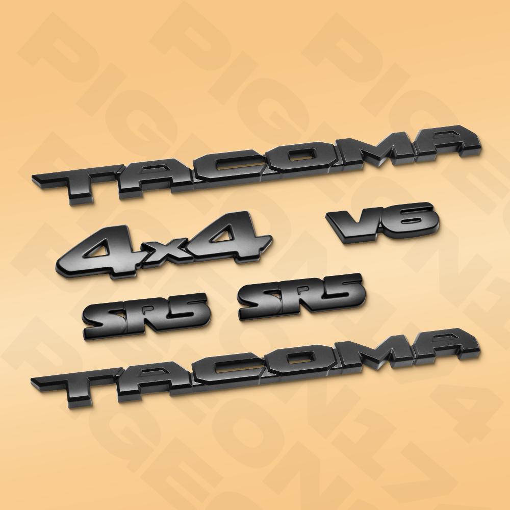 Car Emblem Overlay Kits For 2016- Tacoma Replacement Letter SR5 V6 4X4 Black
