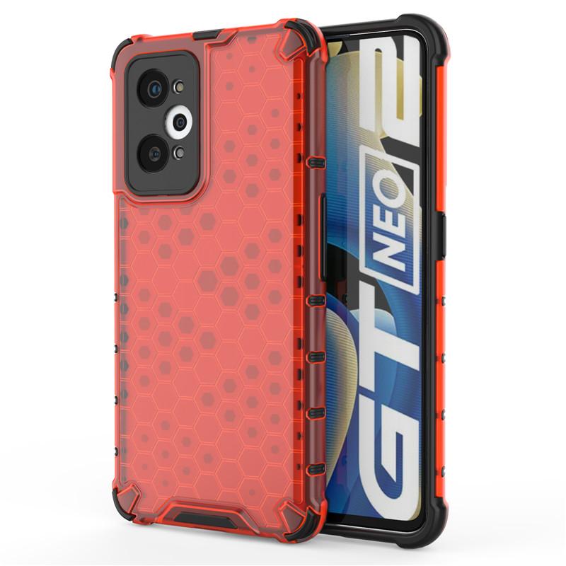

For Realme GT Neo 3T Case Cover Realme 10 Pro Plus 10T GT 2 Master Explorer Flash Honeycomb Bumper Phone Cases On Realme Neo 3T For Realme GT красный