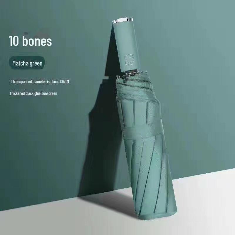 

Автоматический складной зонт в корейском стиле: 24 кости, двойное назначение: защита от солнца и дождя, большой черный дизайн