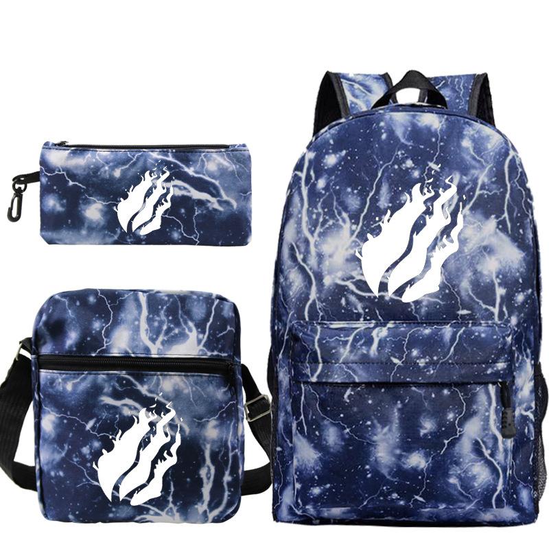 Backpack Casual Student Schoolbag Small Shoulder Bag Pencil Bag Three-piece Set