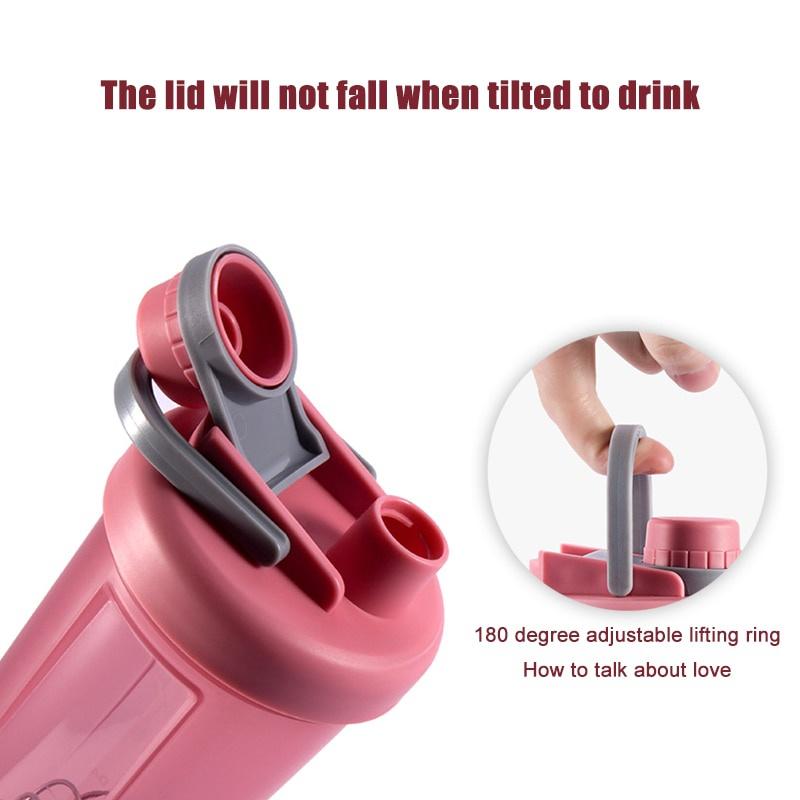 600ml Mattierter Shake-Becher Milchshake Sportflasche Outdoor Fitness Wasser Shaker Flasche Proteinpulver Tragbar Gym Training Getränk