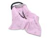 Large baby wrap for the stroller carrier seat, double-sided - pink bunnies