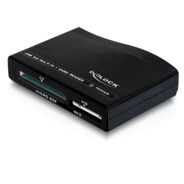 Lecteur de cartes - DeLOCK - 91712 - USB 3.0 - Noir - CompactFlash et SD compatibles
