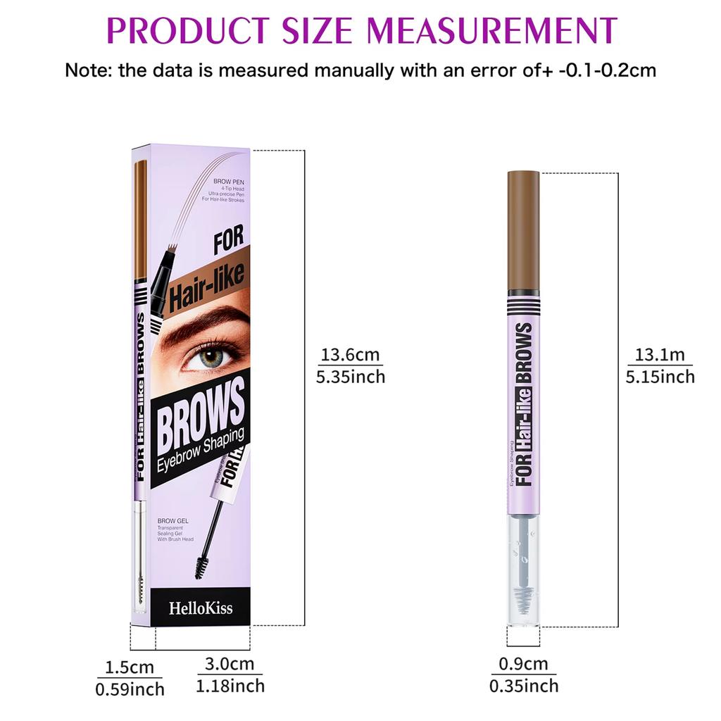 Waterproof Eyebrow Pencil 2in1 Liquid Gel Pen Long Lasting Cream Makeup Kit Four Claw Double End Natural Eyebrow Pencil