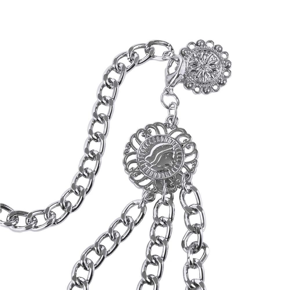 Round Pendant Zinc Zinc Alloy Chains Adjustable Waist Chain Aluminum Chain Women Body Chain Metal Belts