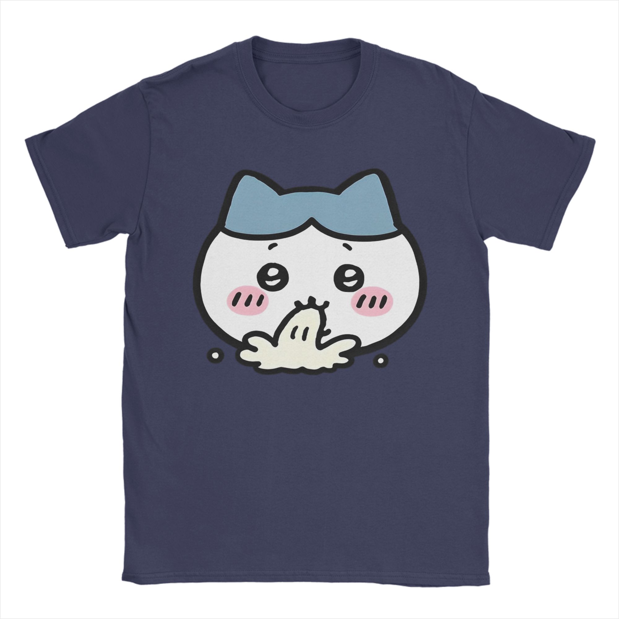 

Chiikawas Hachiware T Shirt Men Pure Cotton Awesome TShirt Crewneck Tee Shirt Short Sleeve Tops Unique 2XL