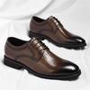 Spring Autumn New Designer Dress Shoes for Men Fashion Casual Lace Wedding Shoes Male Solid Color Cow Leather Shoe Man