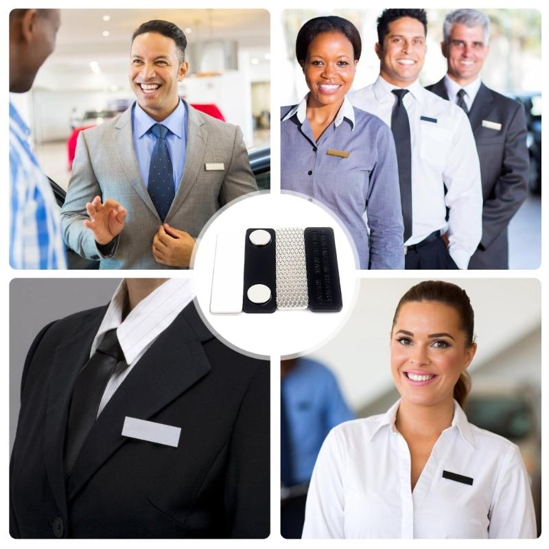 5Pieces Magnetic Name Badge Holder For Business Uniforms Jackets Lapel Shirt Water Resistant Name Label Magnets Fastener