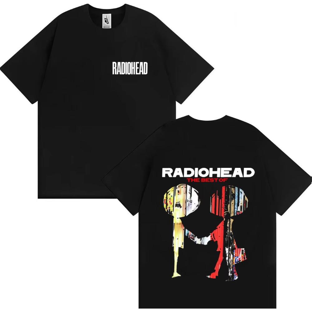 Trendy Graphics Radiohead The Bends Double Sided Print Short Sleeve Tshirt Men Women Gothic TShirt Oversized Cotton Casual Tees L