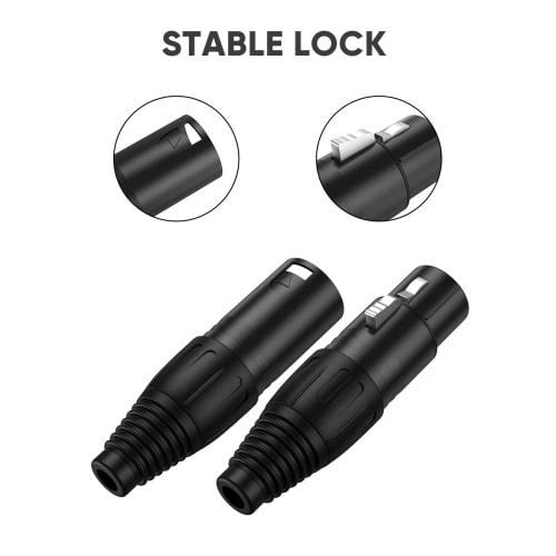 XLR Connectors, CableCreation 5-Pack XLR 3-Pin Male/Female Audio Microphone Connectors, Black