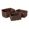 Woven Storage Basket, Paper Rope Storage Basket with Handle, Small Woven Basket for Organising, Decorated Cute Gift Basket