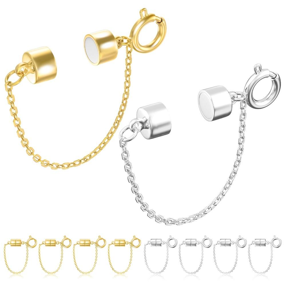6pcs Never Fall Bracelet Clasps and Closures with Safety Chain Necklaces Converter  for Girls