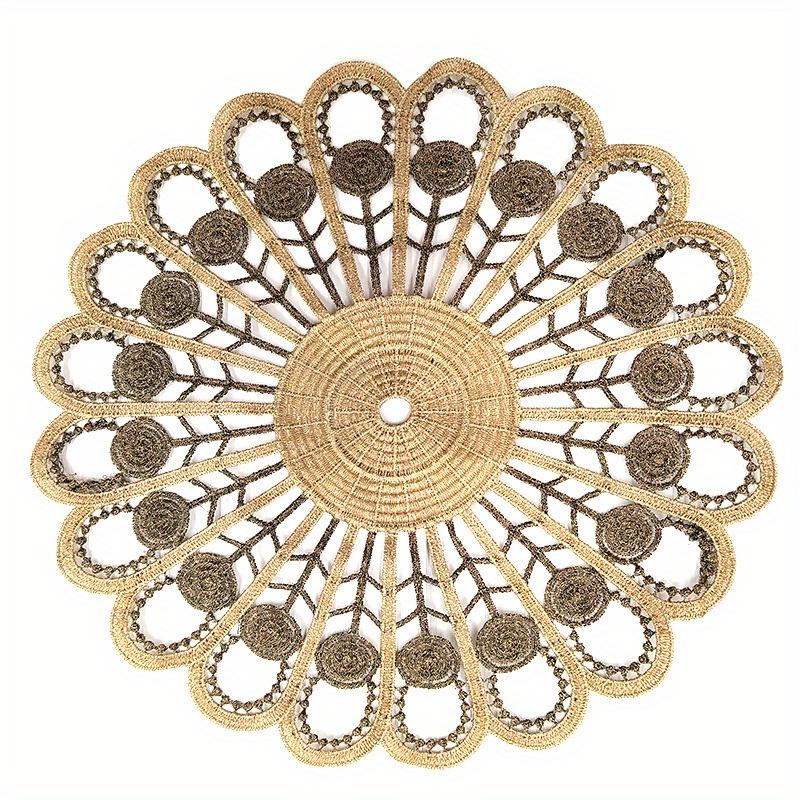 1PC Luxury European Lace Embroidery Placemat Handmade DIY Embroidered Cloth Flower Table Coaster Tray Cushion Tablecloth.
