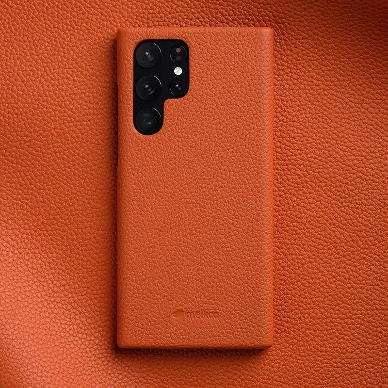 Melkco Genuine Leather Case for Samsung Galaxy S22 Ultra S23 S24 S25 Plus S25 Edge S21 Business Handmade Cowhide Leather Cover