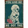 Vintage Skull Metal Sign X Rustproof Aluminum Wall Decor for Garage Kitchen