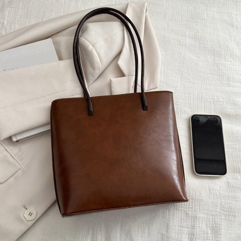 Womens Tote Bag Large Capacity Shopping Bag Girls Shoulder Bag Korean Style Handbags Fashion PU Leather Underarm Bag