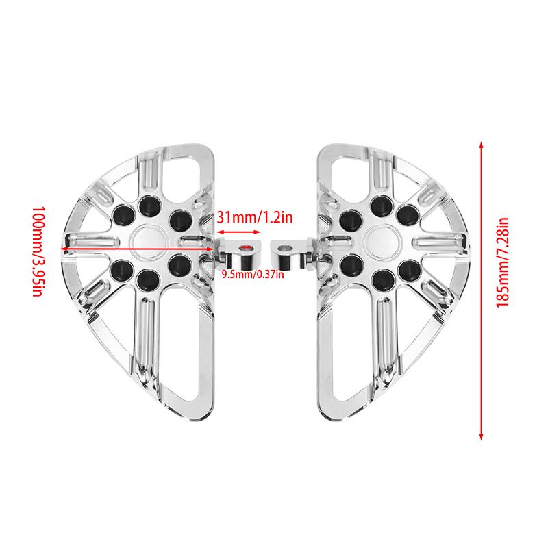 Motorcycle Universal Front Rear Driver Passenger Board Foot Pegs Rest Pedal for Harley Touring Glide Softail Dyna CVO