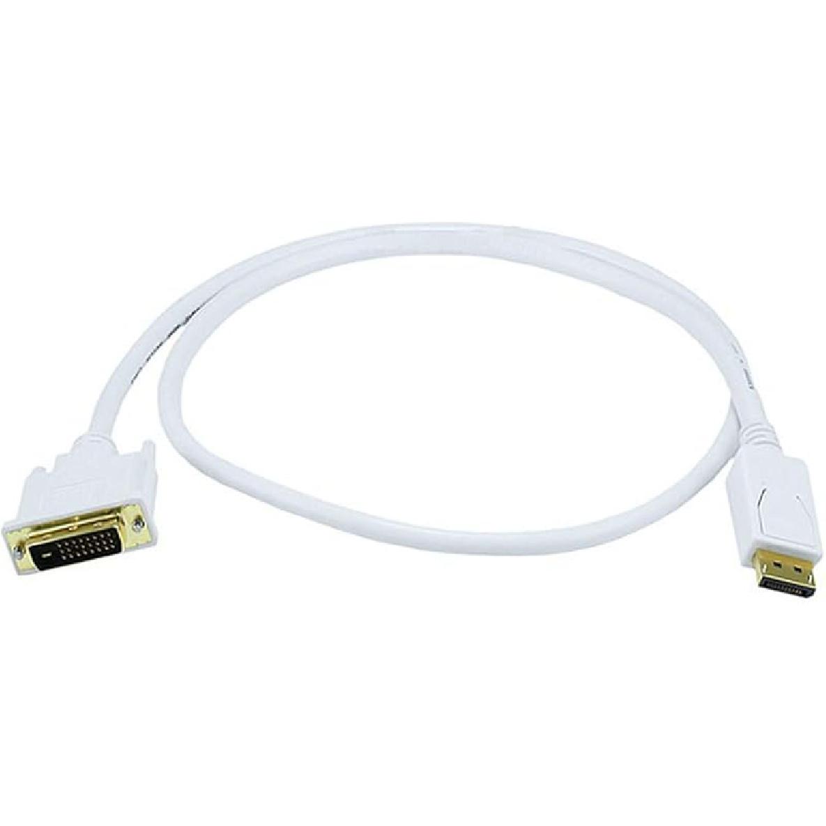Кабель Monoprice 3 фута 28 AWG DisplayPort на DVI - Белый 3 Feet