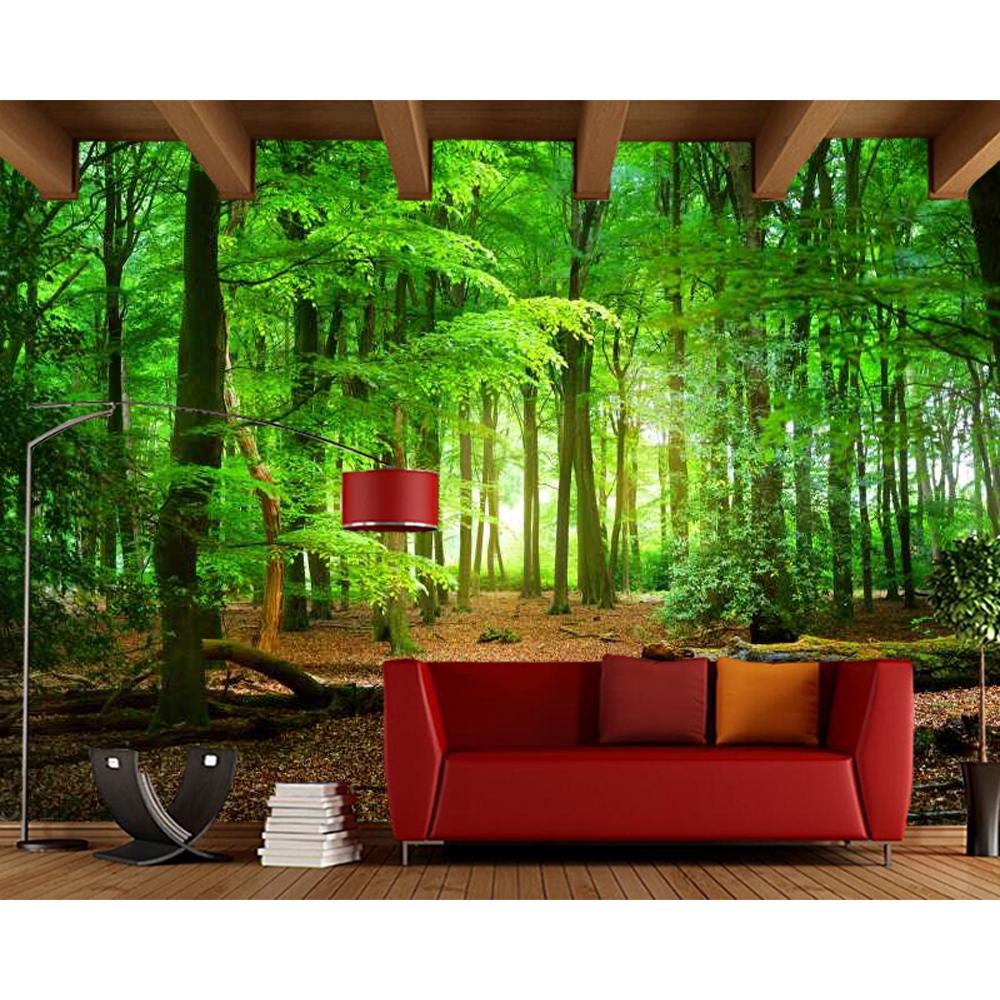 Fototapet Pădure Verde Tapet 3d Peisaj Natural Tapet Sufragerie Dormitor Tapet Decor Home