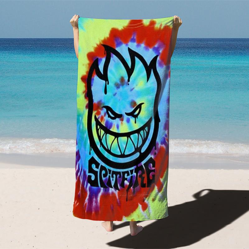 Asciugamano da Spiaggia Testa Graffiti Vibrante Stampa Piatta Arte Hip Hop Asciugatura Rapida Grande Asciugamano per Piscina Vacanze Viaggio Picnic Decorazione