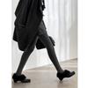 Winter Fluffy Shoes Women's Inner Height Increase Versatile Square Head Plush Warm Single Shoes Women