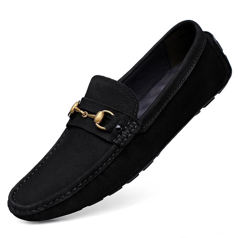 Men s Casual Slip-on Round Toe Non-slip Rubber Sole Low-cut Shoes 46 матовый черный