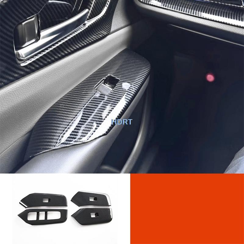 Car Gear Shift Window Lift Switch Panel Vent Outlet Steering Wheel Cover Carbon Fibre Interior For Toyota Prius 60 Series  +