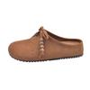 Baotou flat-soled half-slippers women wear platform shoes new spring and summer one-pedal lazy shoes