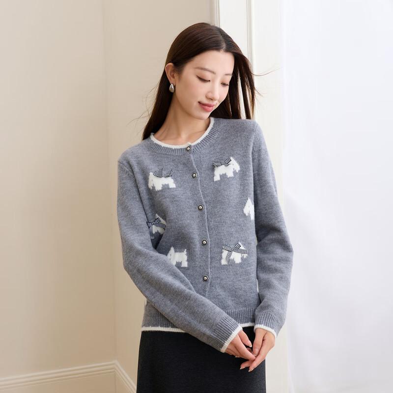 

Sancai Женский зимний контрастный вязаный кардиган большого размера L