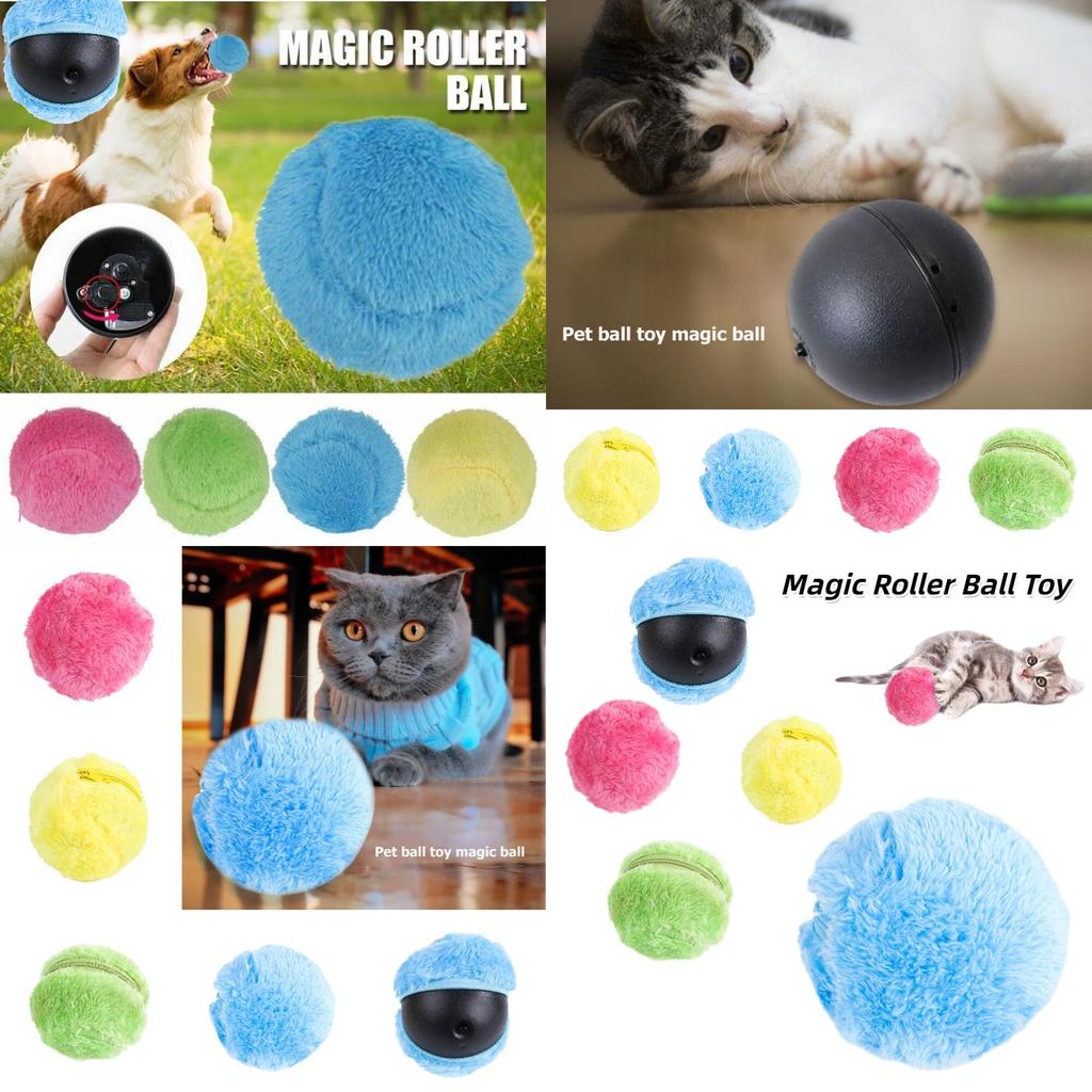 Interaktiver Plüschtierball für Hunde und Katzen Elektrisches Haustierspielzeug zur Linderung von Langeweile ABS-Kunststoff und Korallenfleece-Material 9cm/3.54in Größe